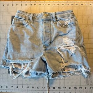 Hollister Distressed High Rise Mom Shorts